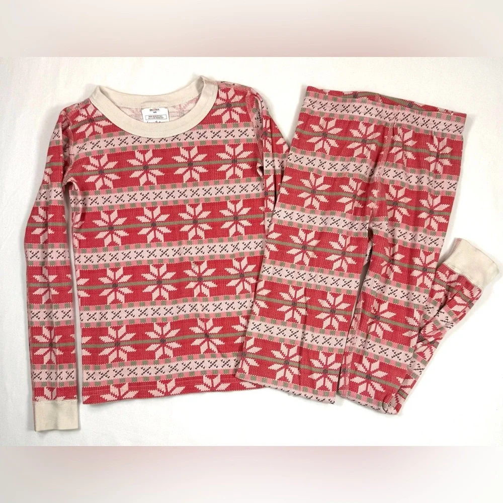 HANNA ANDERSSON Kids Organic Cotton Holiday Pajama Set 8 Fair Isle Winter Cozy‎